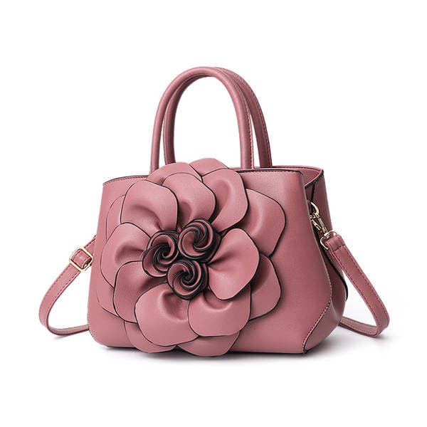 2026 Spring New Solid Color Preppy Style Women's Bag PU Leather Flower Handbag Shoulder Bag Cute Dropshipping