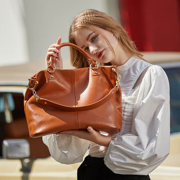 Hot Sale New High-End Top Grain Cowhide Women's Handbag European And American Fashion Genuine Leather Shoulder Crossbody Tote Bag