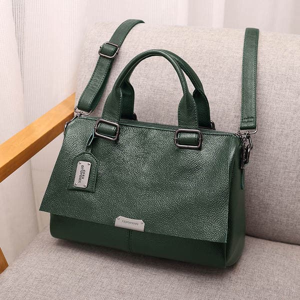 2024 Heidi Paul New European & American Style Flap Leather Handbag Crossbody Pillow Boston Large Capacity Women's Bag