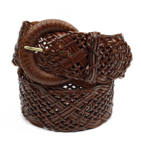 In Stock Wholesale Retro Women's Wide Waist Belt Korean Style Simple Versatile Braided Decorative Leather Belt Bohemian Style