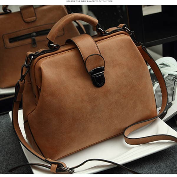 2024 New Style Retro Medical Bag Shoulder Bag For Women Matte Leather Trendy Handbag