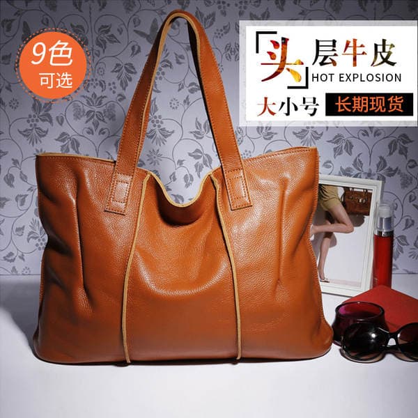 Popular Crossbody Bag In Premium Calfskin Leather, Simple European-American Retro Tote, Versatile Women's Casual Commuter Bag