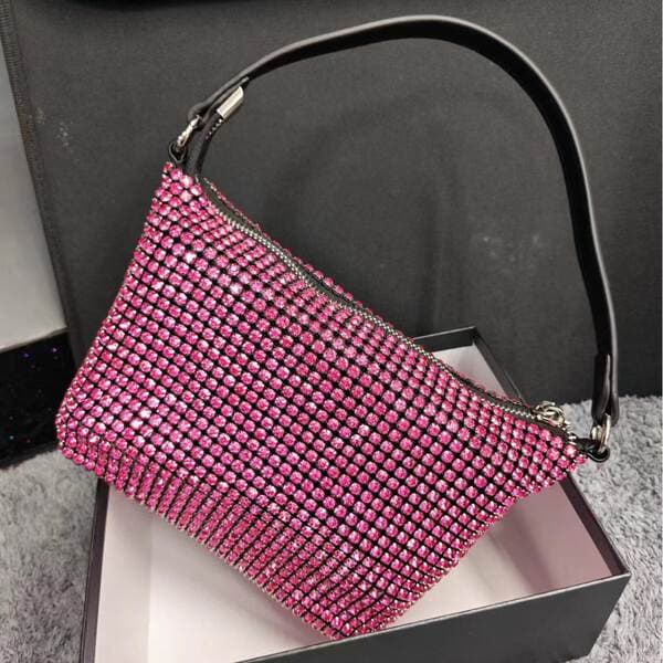 Designer Sparkling Full Diamond Bag, Niche Luxury Rhinestone Handbag, High-End Texture Evening Clutch For Women