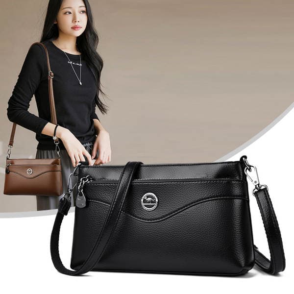 Women's Soft Leather Crossbody Bag, Large Capacity Shoulder Bag, Versatile Commuter Casual Handbag For Middle-Aged Women