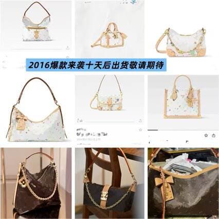 Lüjia Bags New Export Monogram Hobo Bag Classic Print Single Shoulder Bag Women's Crossbody Underarm Chain Bag