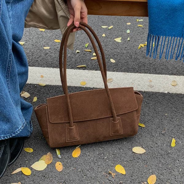 Cross-Border Luxury Niche Wing Bag For Women 2025 Autumn/Winter New Suede Versatile Commuter Shoulder Underarm Baguette Bag