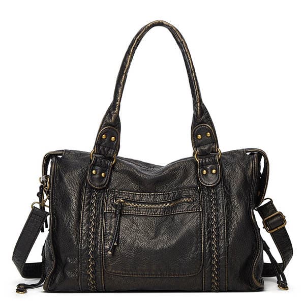 Hot Selling French Vintage Motorcycle Bag, Shoulder Crossbody Tote Bag, Large Capacity Women's Washed Bag