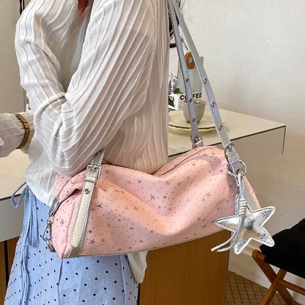 Lazy Style Commuter Small Bag For Women 2026 New Trendy Fashion Star Polka Dot Baguette Bag Summer Casual Underarm Bag