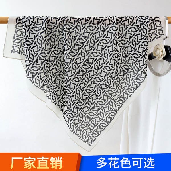 100% Mulberry Silk Old Money Style Silk Crepe Scarf For Women, Spring/Summer Fashion Versatile Retro Scarf