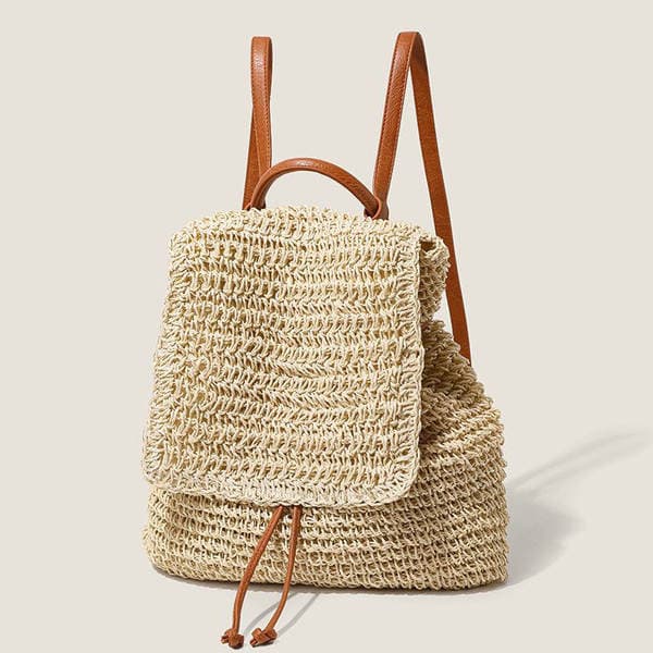 Trending Large Capacity Woven Backpack For Women 2025 New Style Seaside Vacation Beach Straw Bag Travel Backpack