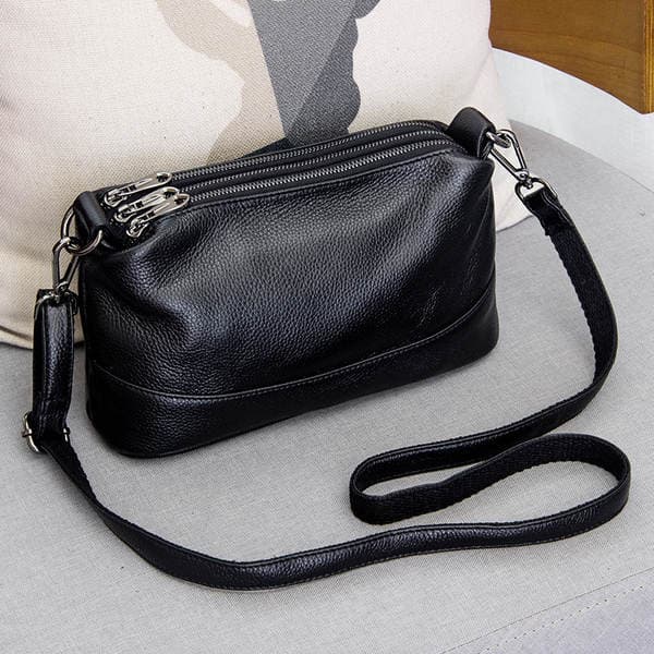 Women's 2025 New Trendy Multi-Zipper Multi-Layer Genuine Leather Shoulder Crossbody Bag Soft Top Grain Cowhide Handbag
