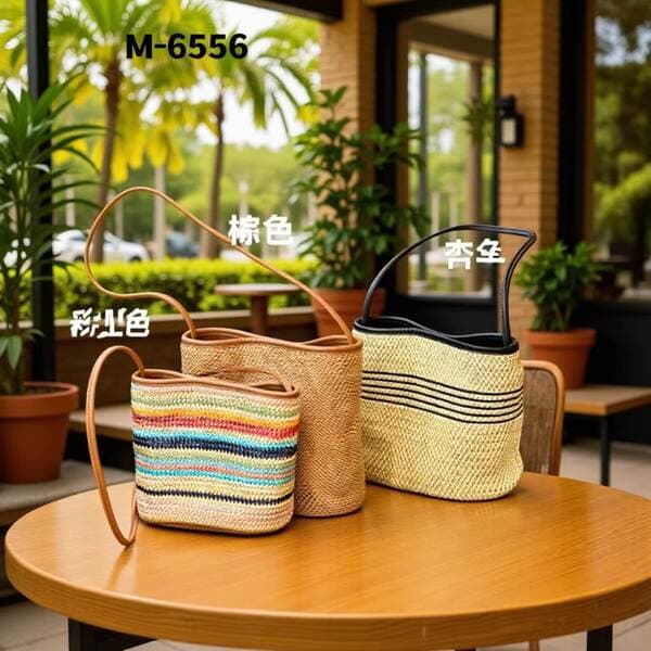 Raffia Woven Large Capacity Crossbody Handbag Letter Tote Shoulder Bag Travel 2026 Summer New Arrival