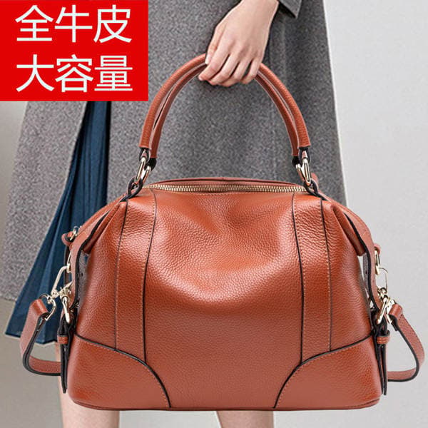 Top Grain Cowhide Leather Handbag 2025 New Arrival Elegant Women's Tote Versatile Genuine Leather Shoulder And Crossbody Bag