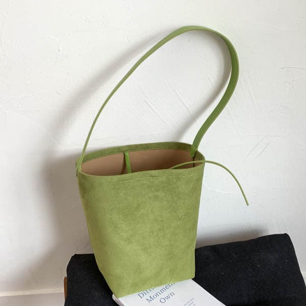 Retro Suede ROW Large Capacity Bucket Bag for Women Casual Commuter Cross-border Shoulder Bag Fashion Underarm Bag