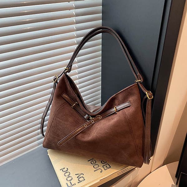 Cross-Border Wholesale Suede Fashion Women's Bag 2026 New Large Capacity Luxury Tote Bag Versatile Shoulder Bag