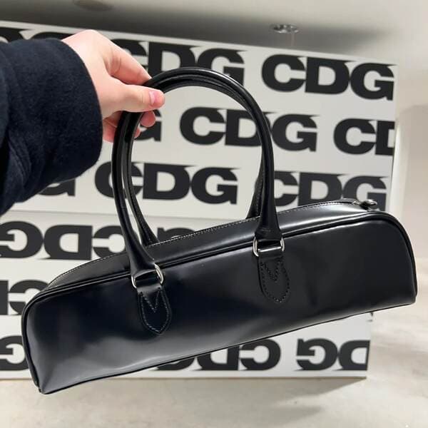 CDG Baguette Bag Genuine Leather Niche Design Vintage Handbag High-End Texture Commuter Versatile Shoulder Underarm Bag for Women