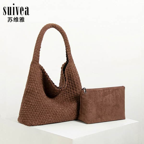 2026 New European & American Retro Large Capacity Hobo Bag, Lazy Style Tote Shopping Bag, Suede Underarm Bag For Women