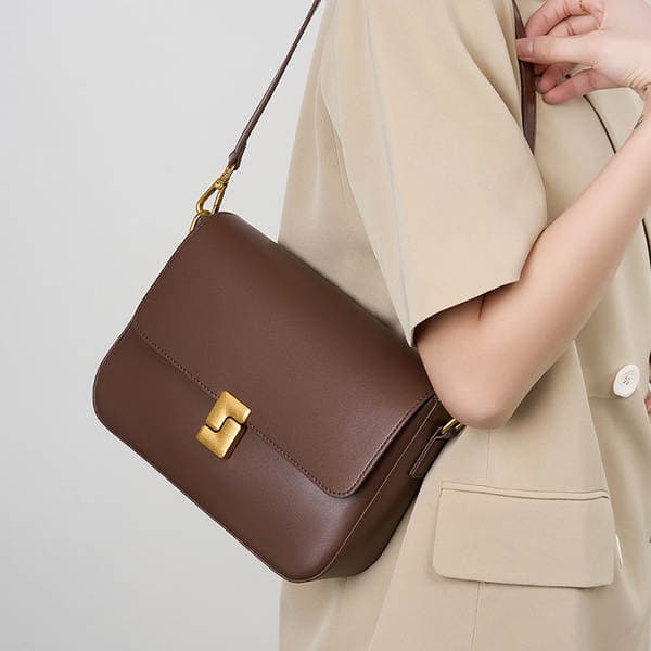 Women's Genuine Leather Bag, 2026 New Arrival Spring-Summer, Women's Crossbody Bag, Urban Shoulder Bag, Tofu Bag, Small Square Bag, Cowhide Leather Bag