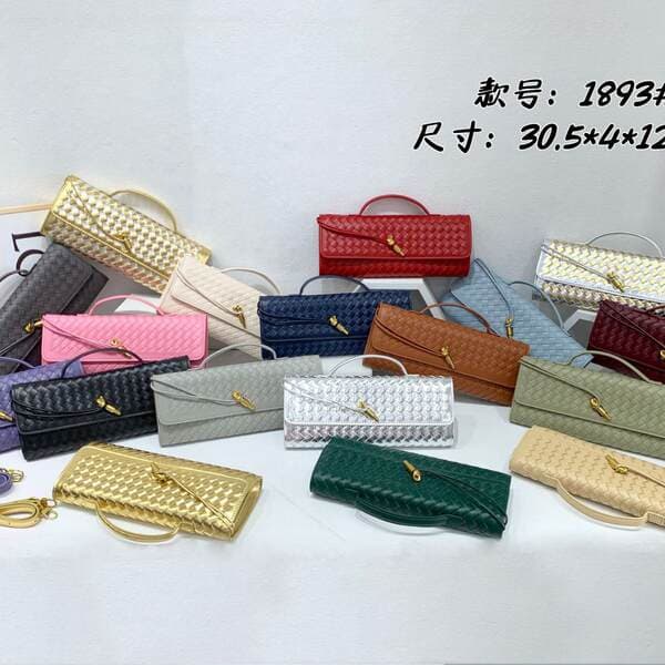High-End Women's Woven Clutch Bag, Leather Evening Bag, Formal Shoulder Bag, Crossbody Bag For Parties And Fashion Events