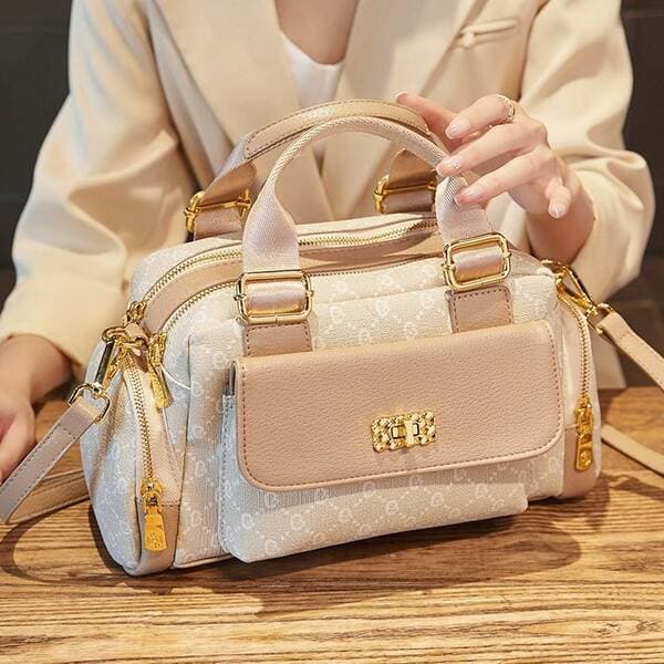Boston Women's Bag 2025 New Genuine Leather Pillow Tote Bag Fashion Versatile Shoulder Bag Simple Crossbody Bag