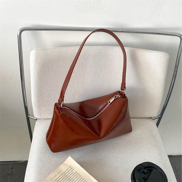 New Small Square PU Leather Bag - Minimalist High-End Niche Underarm Baguette Bag, Retro Fashion Versatile Shoulder Bag for Women