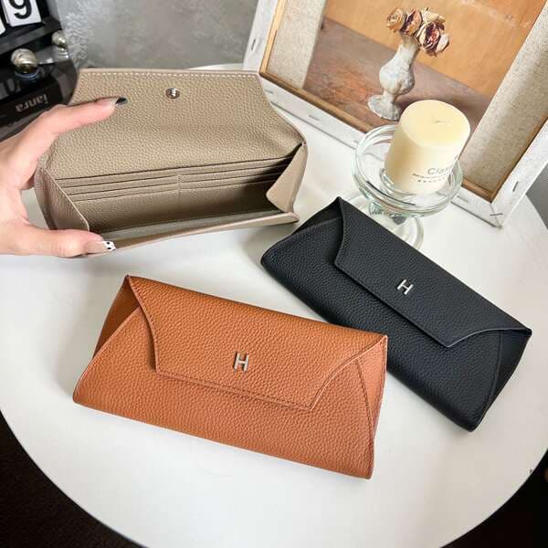 Women's Genuine Leather Long Wallet 2024 New Arrival Top Grain Cowhide Niche Design Luxury Large Capacity