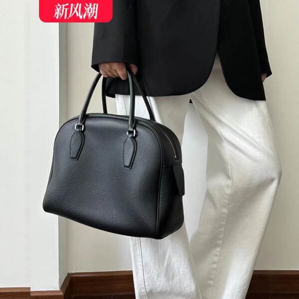 The Ro* Haute Couture Commuter Bag - Full Steel Hardware, India 12 Top Grain Cowhide Handbag Bowling Boston Bag