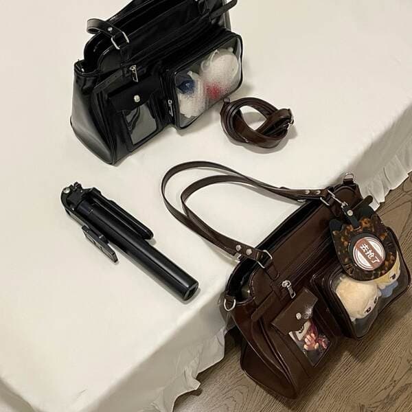 Japanese Style New Large Capacity Retro Motorcycle Road Ita Bag For Women - Shoulder & Crossbody Bag For Shopping, Commuting, And Parties