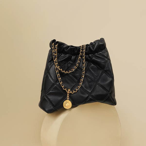 Women's 2026 Summer New Large Capacity Commuter Genuine Leather Handbag Chain Shoulder Bucket Bag