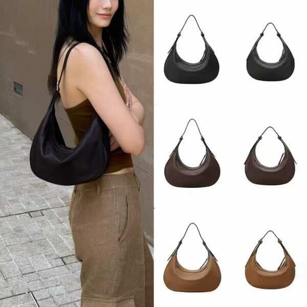 [New Year Gift] Qiu-Zhen Vegetable-Tanned Sheepskin Crescent Hobo Bag Versatile Commuter Crossbody Shoulder Bag For Women