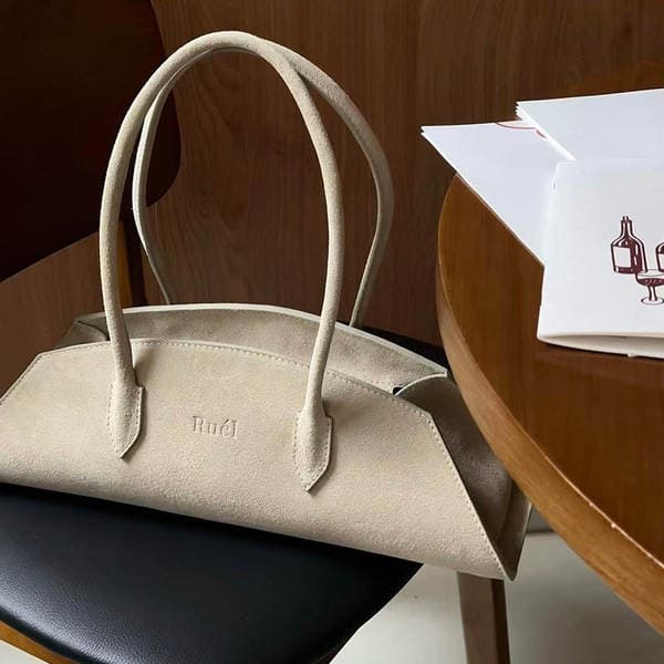2026 Ruel Genuine Leather French Vintage Baguette Bag Autumn Winter Commuter Suede Shoulder Bag Handbag