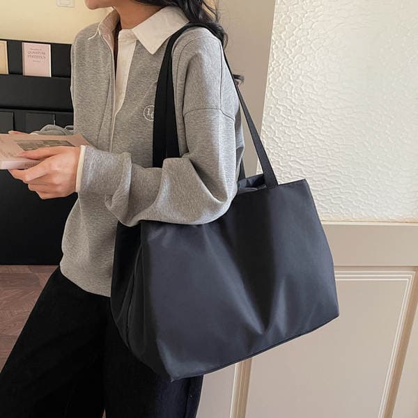 Women's New Oxford Cloth Tote Bag - Korean Style Large Capacity Shoulder Bag For Commuting, Versatile Multi-Pocket Tote