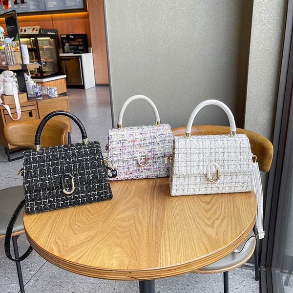 2025 New Arrival Niche Crossbody Bag Small Square Handbag Elegant Versatile Fashion Single Shoulder Baguette Woolen Women's Bag