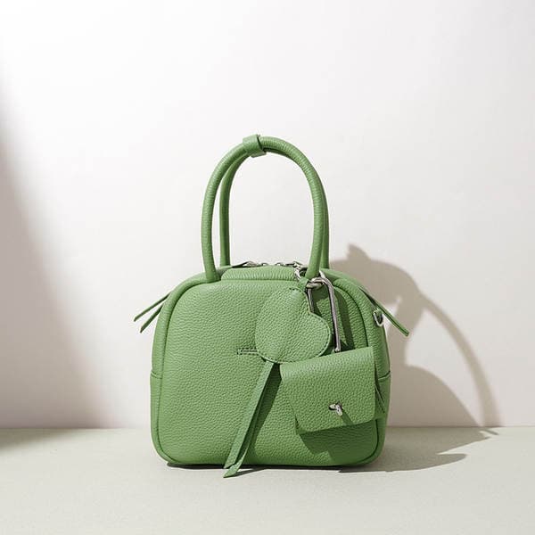 Litchi Grain Top Layer Cowhide Boston Bag New Women's Handbag Luxury Crossbody Lightweight Small Shoulder Bag