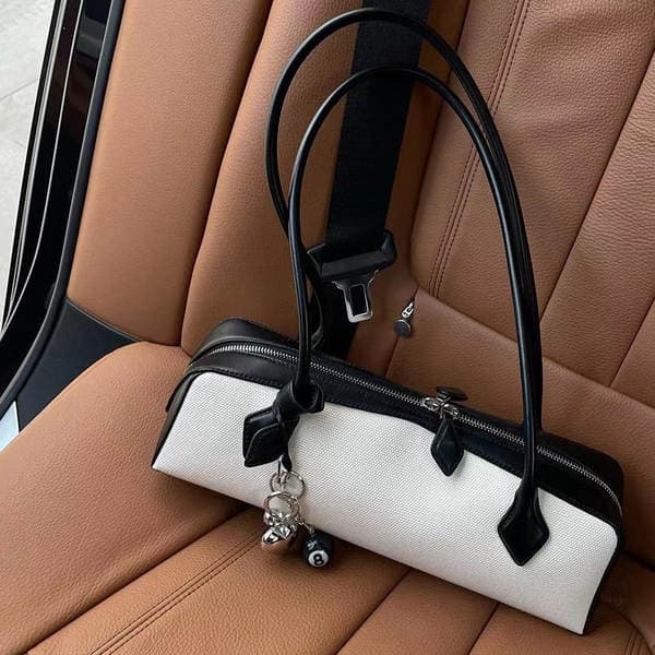 New French Niche Baguette Bag Retro Underarm Bag Genuine Leather Women's Handbag Casual Versatile Shoulder Bag