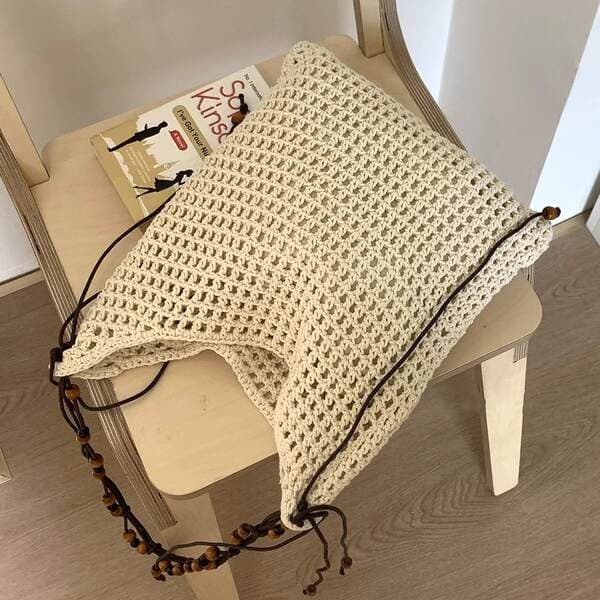 2025 New Summer Hollow Woven Bag For Women, Large Capacity Beach Straw Bag For Seaside Vacation, Shoulder And Crossbody Bag