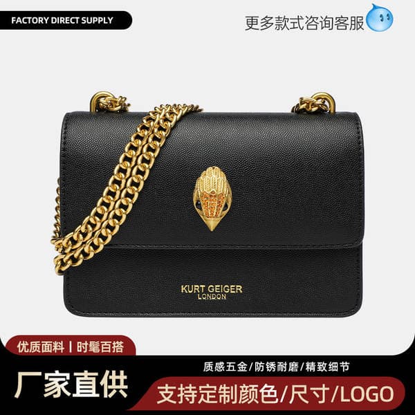 Cross-Border Luxury Snakeskin Bright Color Women's Handbag With Eagle Head Hardware Decoration Shoulder Bag