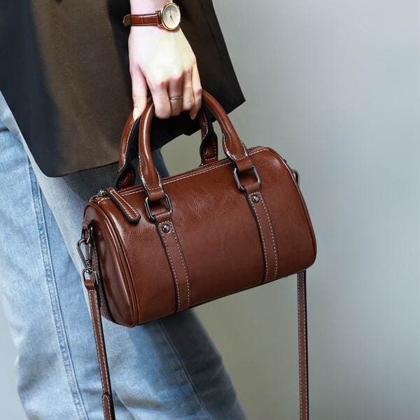 Women's Handbags 2025 New Arrival Autumn Winter Genuine Leather Shoulder Tote Bag Fashion Versatile Boston Crossbody Pillow Bag
