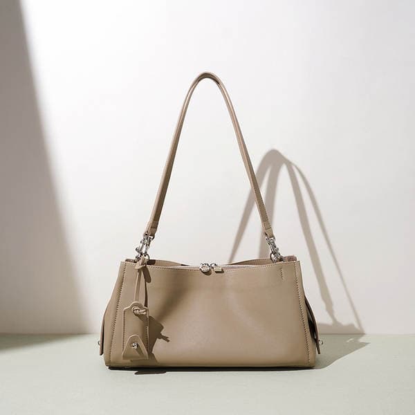 Spring/Summer Cowhide Boston Bag Genuine Leather Luxury Underarm Bag For Women Simple Commuter Handbag Fashion New Shoulder Bag