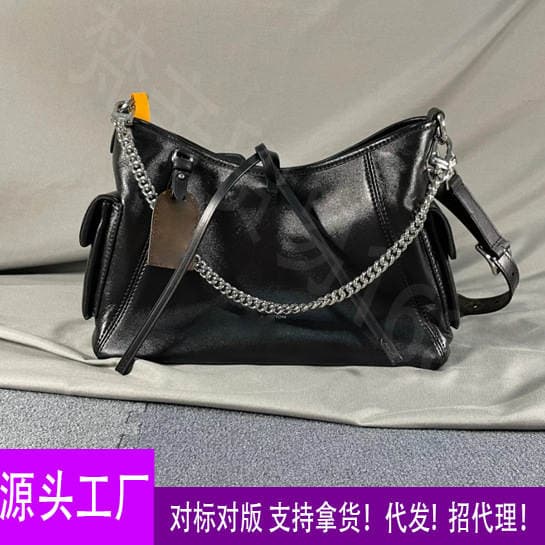 Black Warrior Tote Bag Fashion Simple Shoulder Bag Large Capacity Soft Leather Handbag For Women Office Commuting Wholesale