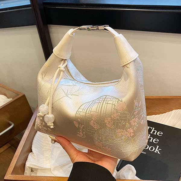 New Chinese Style Handbag For Women 2024 Summer Fashion Embroidered Dumpling Bag Niche Luxury Minimalist Crossbody Bag