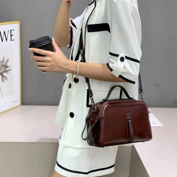 Women's Genuine Leather Handbag Cowhide Wedding Bag Underarm Crossbody Boston Shoulder Bag Luxury Banquet Bag