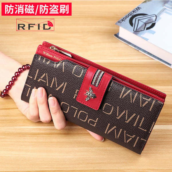 Emperor Paul Women's Genuine Leather Long Wallet Zipper Clutch Multifunctional High-End Handbag