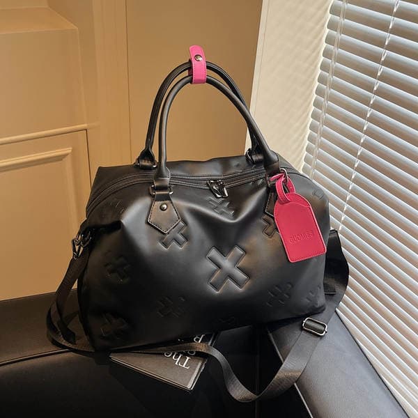 New Carry-On Travel Tote Bag Soft Leather Gym Bag For Women Fashionable Large Capacity Dry-Wet Separation Travel Bag