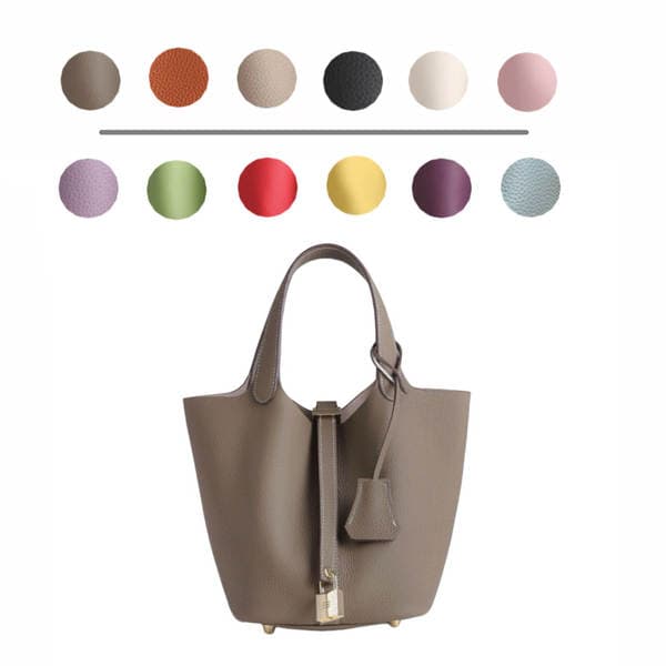 Women's Tote Bag New Version Top Grain Cowhide Lychee Grain Bucket Bag High Quality Genuine Leather Handbag Wholesale