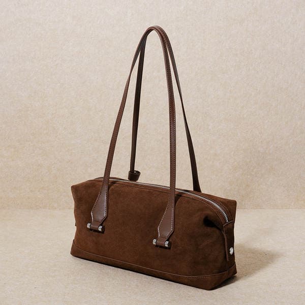 Commuter Matte Cowhide Tote Bag Women's Handbag Boston Retro Luxury Baguette Shoulder Underarm Bag