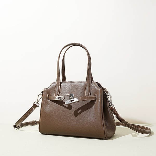 Genuine Leather Small Square Bag Retro Fashion Handbag For Women Trendy Simple Commuter Designer Niche Shoulder Crossbody Bag
