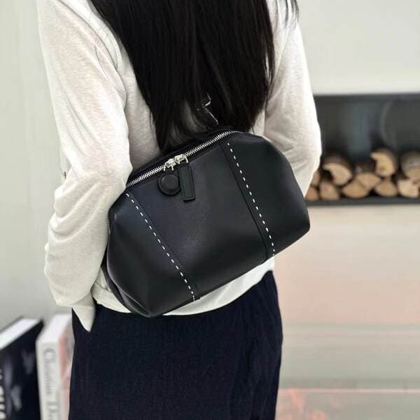 Boston Genuine Leather Women's Bag 2025 New Fashion Commuter Shoulder Crossbody Bag Top Grain Cowhide Pebbled Leather Casual Bag