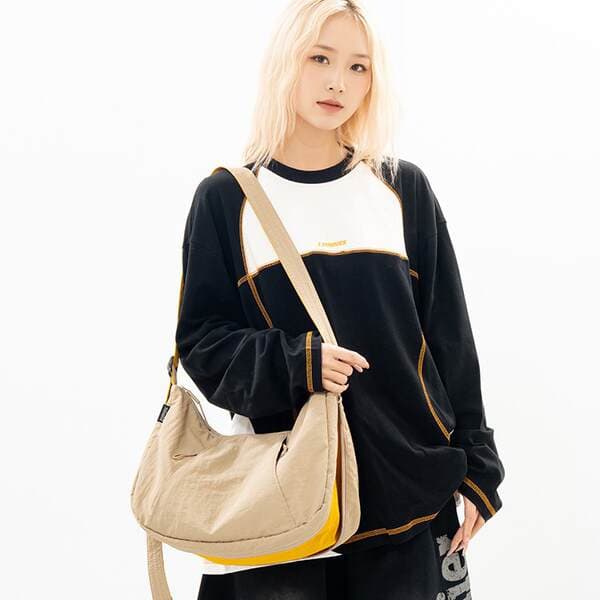 Cross-Border Minimalist Nylon Large Capacity Crossbody Bag For Women, Casual Color-Block Dumpling Bag, Lightweight Commuter Shoulder Bag