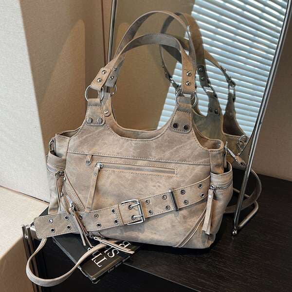 Sweet & Cool Spicy Girl Style Underarm Bag For Women 2025 New Motorbike Style Dumpling Bag Autumn Winter Retro Shoulder Crossbody Bag
